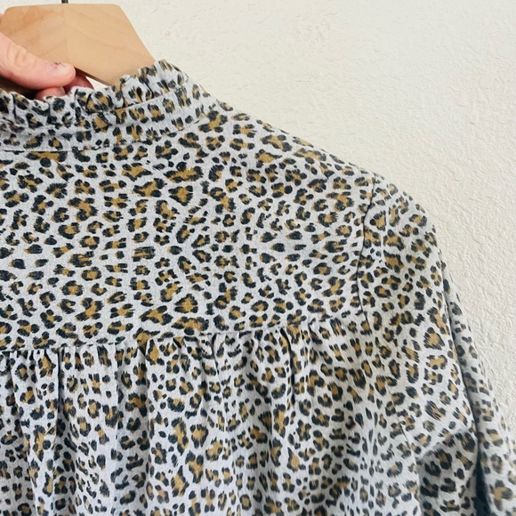 FRNCH Leopard Print Button-Up Blouse - Black and Brown - Picture 7 of 12